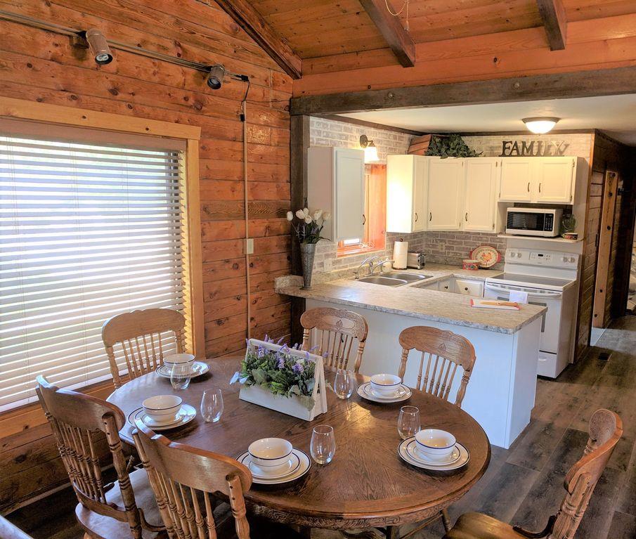 Cabin kitchen dining area